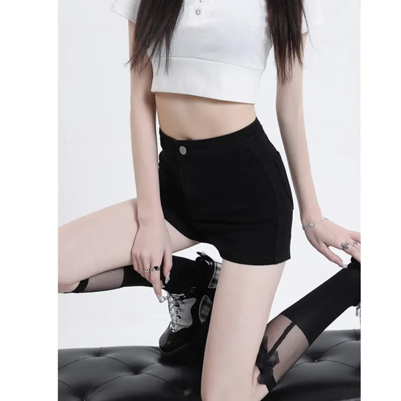 Honey Denim Shorts Women's Black-4