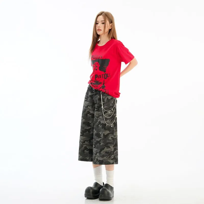Honey Denim Shorts Women's Camouflage-3