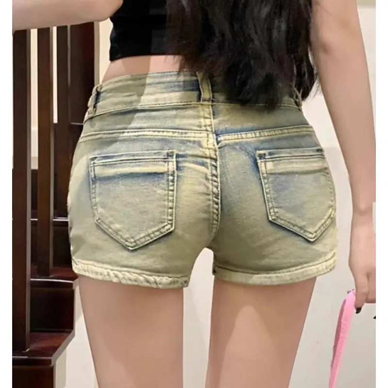 Honey Denim Shorts Women's Vintage Blue Stretch-2
