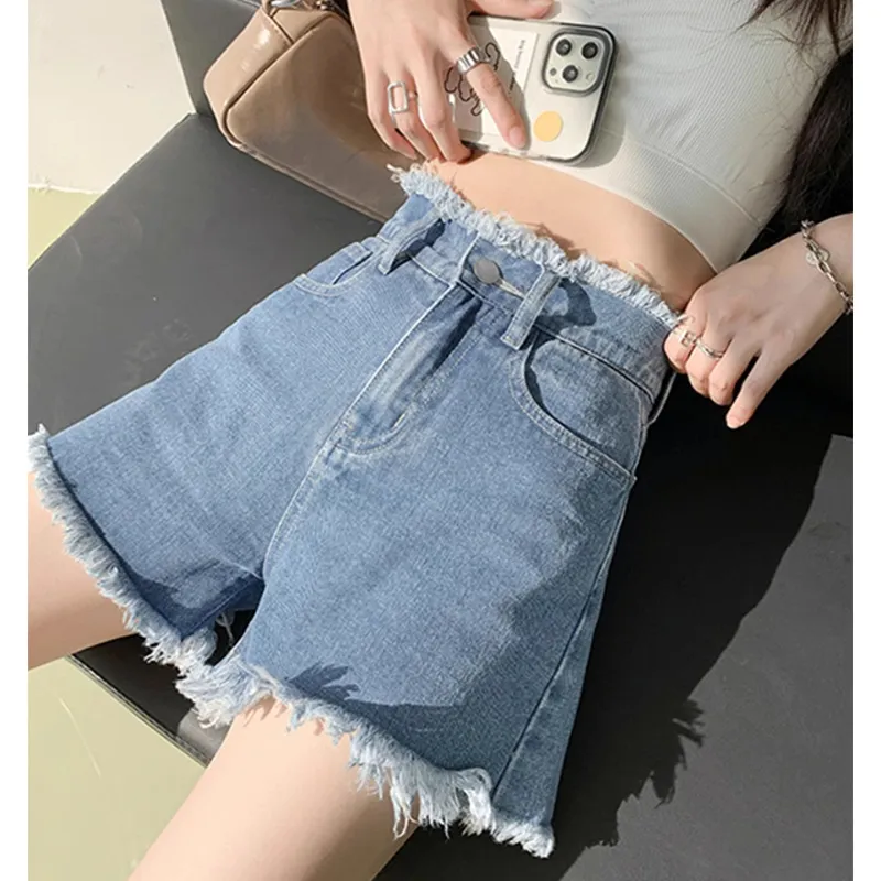 Honey Denim Shorts Women's Light Blue-4