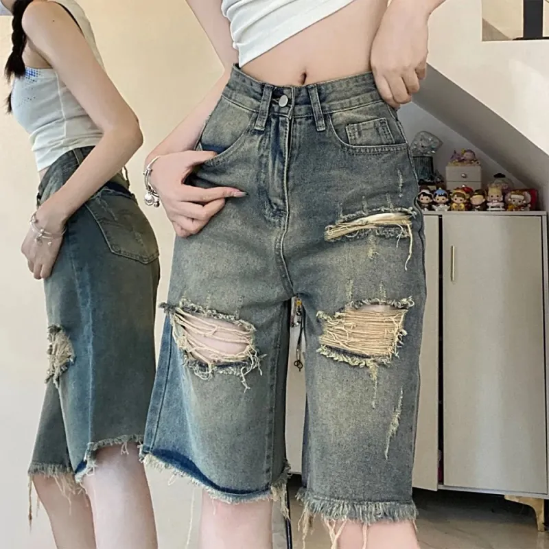 Honey Denim Shorts Women's Vintage Blue-4
