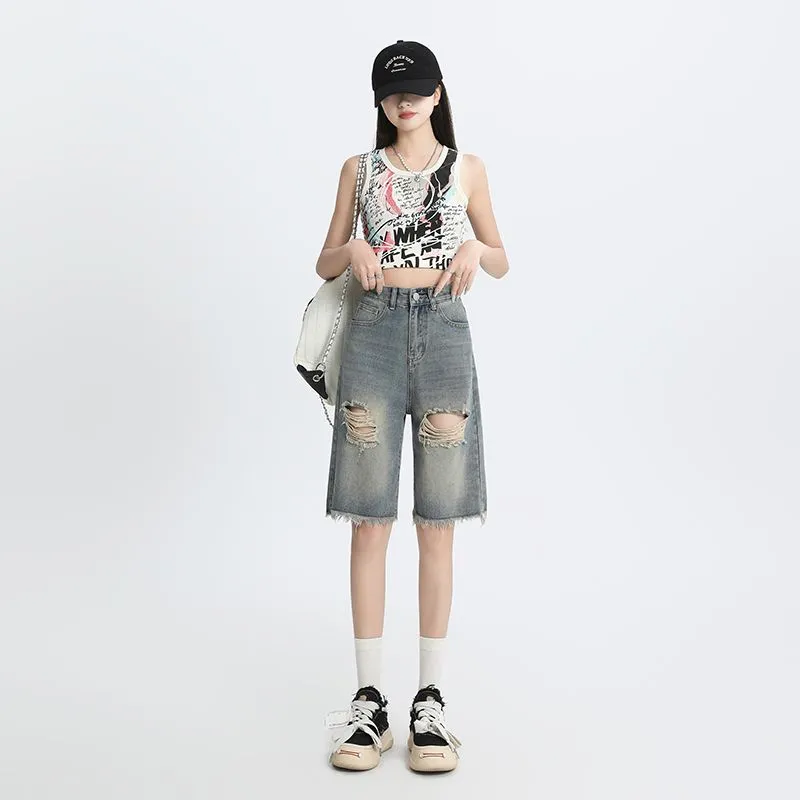 Honey Denim Shorts Women's Nostalgic Blue-3
