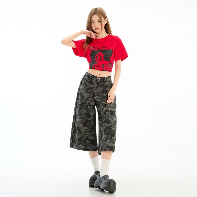 Honey Denim Shorts Women's Camouflage-2