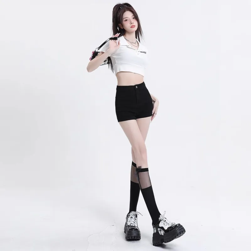 Honey Denim Shorts Women's Black-2