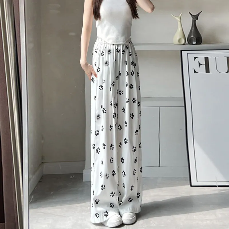 Honey Casual Pants Women's Dog Paw Print-2