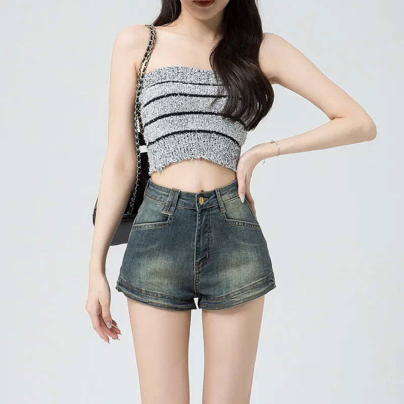 Honey Denim Shorts Women's Vintage Blue-2
