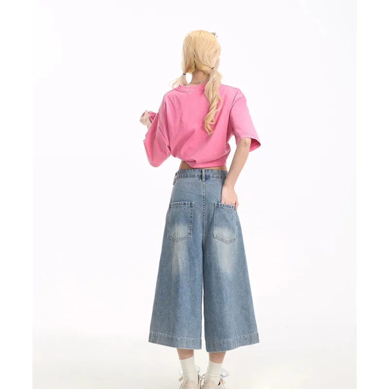 Honey Denim Shorts Women's Denim Print-2