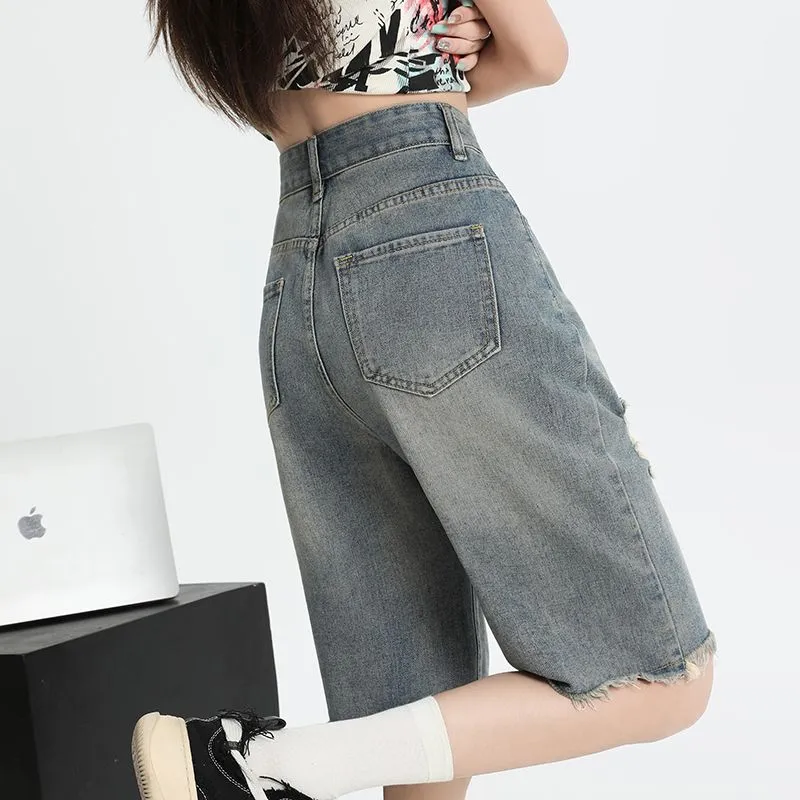 Honey Denim Shorts Women's Nostalgic Blue-2
