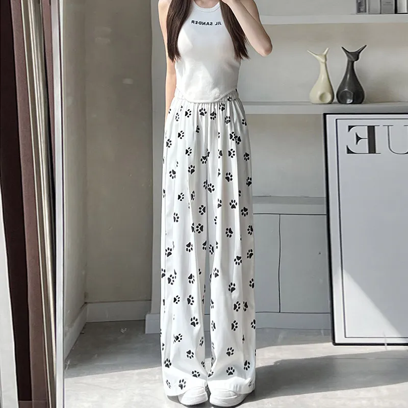 Honey Casual Pants Women's Dog Paw Print-3