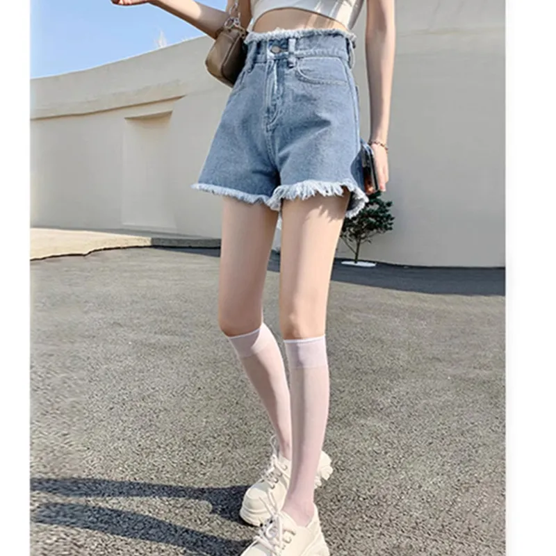 Honey Denim Shorts Women's Light Blue-3