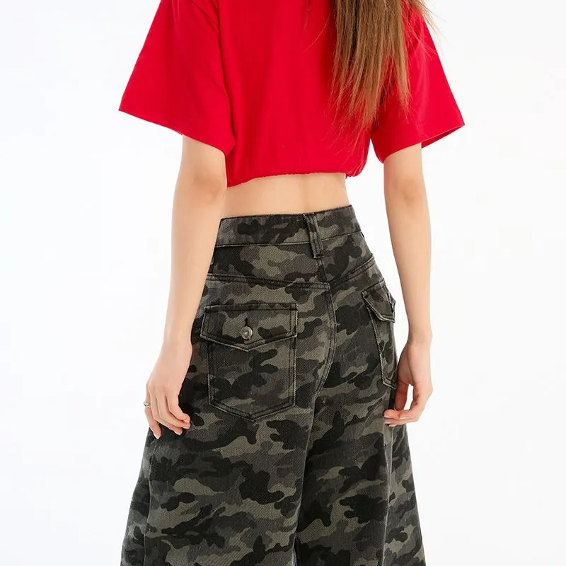 Honey Denim Shorts Women's Camouflage-1