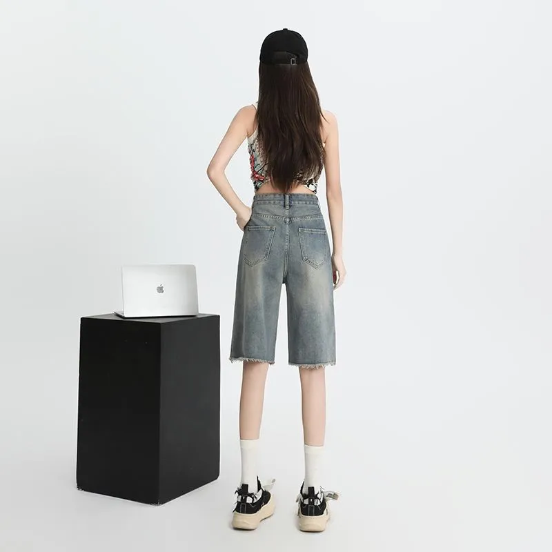 Honey Denim Shorts Women's Nostalgic Blue-1