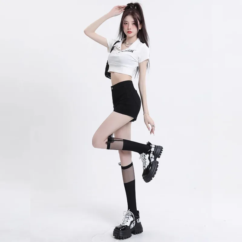 Honey Denim Shorts Women's Black-3