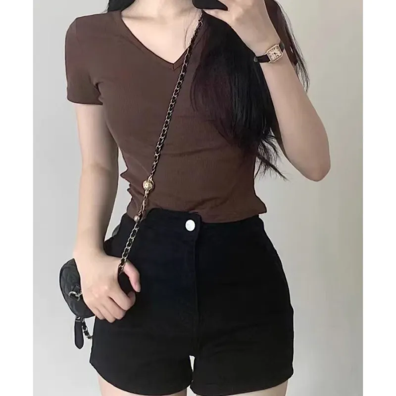 Honey Denim Shorts Women's Black-6