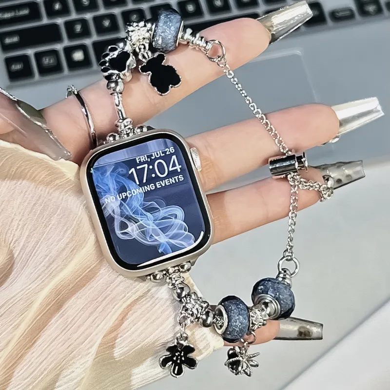 AOMN Apple Compatibility Watch Band Metal, Beads Material-1