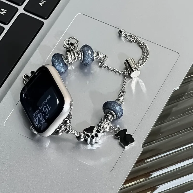 AOMN Apple Compatibility Watch Band Metal, Beads Material-2