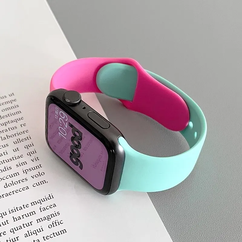 AOMN Watch Band Apple Compatibility Silicone Material-3