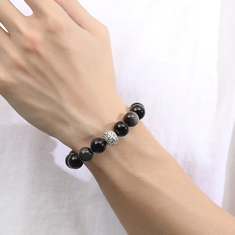 Red All Year Round Obsidian Bracelets Men's-5