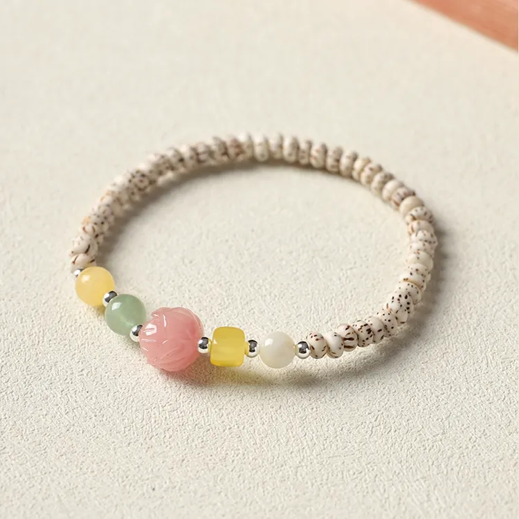 Red All Year Round Star Moon Bodhi Seeds Bracelets Women's-2