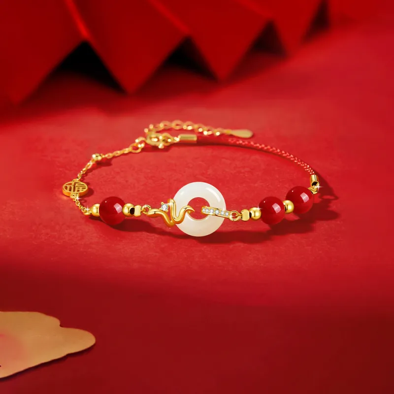 Red All Year Round Chalcedony Bracelets Women's-4