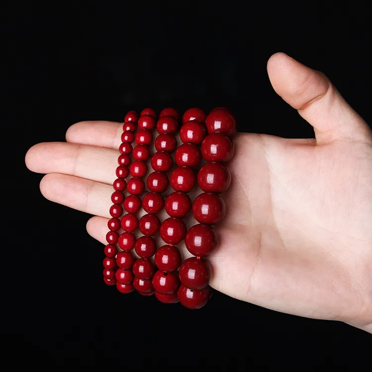 Red All Year Round Reconstructed Cinnabar Bracelets Unisex-3