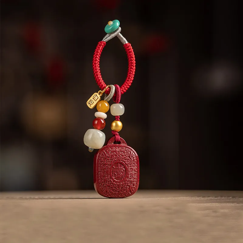 Red All Year Round Cinnabar Keychains Unisex-5