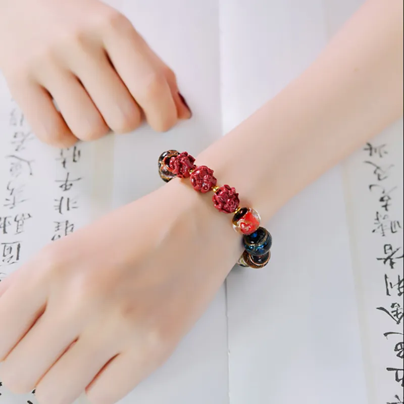 Red All Year Round Colored Glaze Bracelets Men's-3