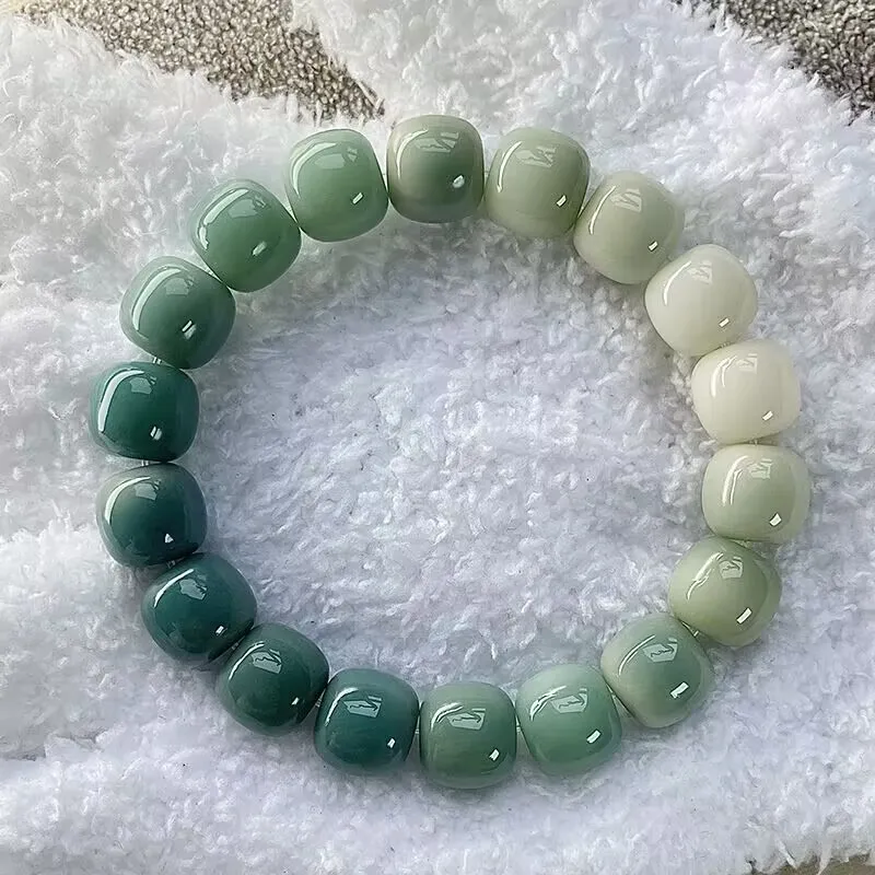 Red All Year Round White Jade Bodhi Textile Beaded Bracelet Women's-4
