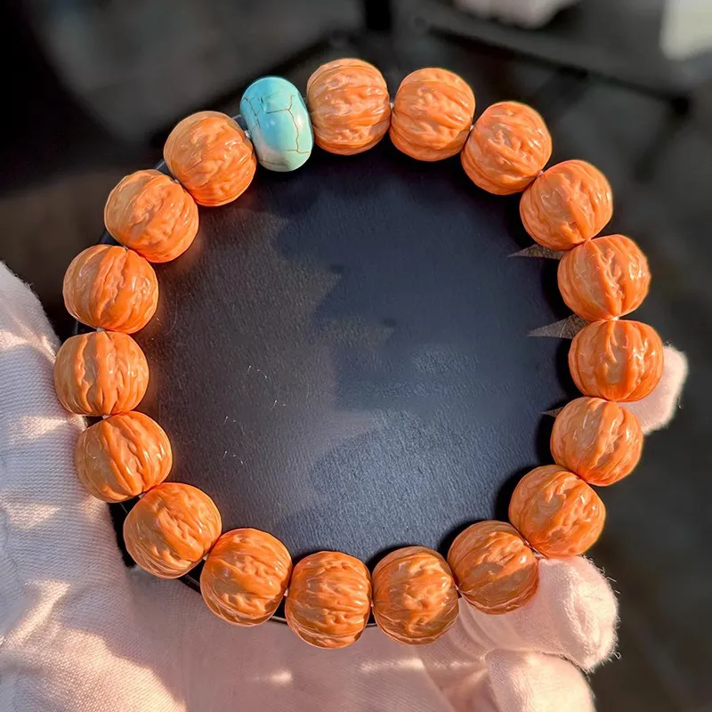 Red All Year Round Monkey Head Walnut Bracelets Unisex-1