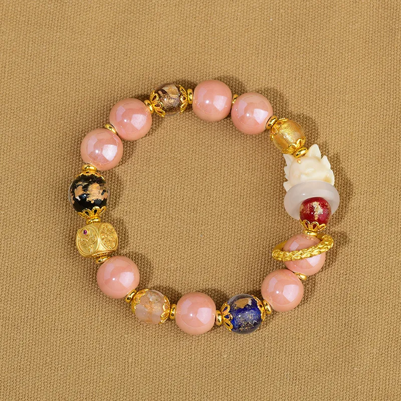 Red All Year Round Colored Glaze Bracelets Unisex-2