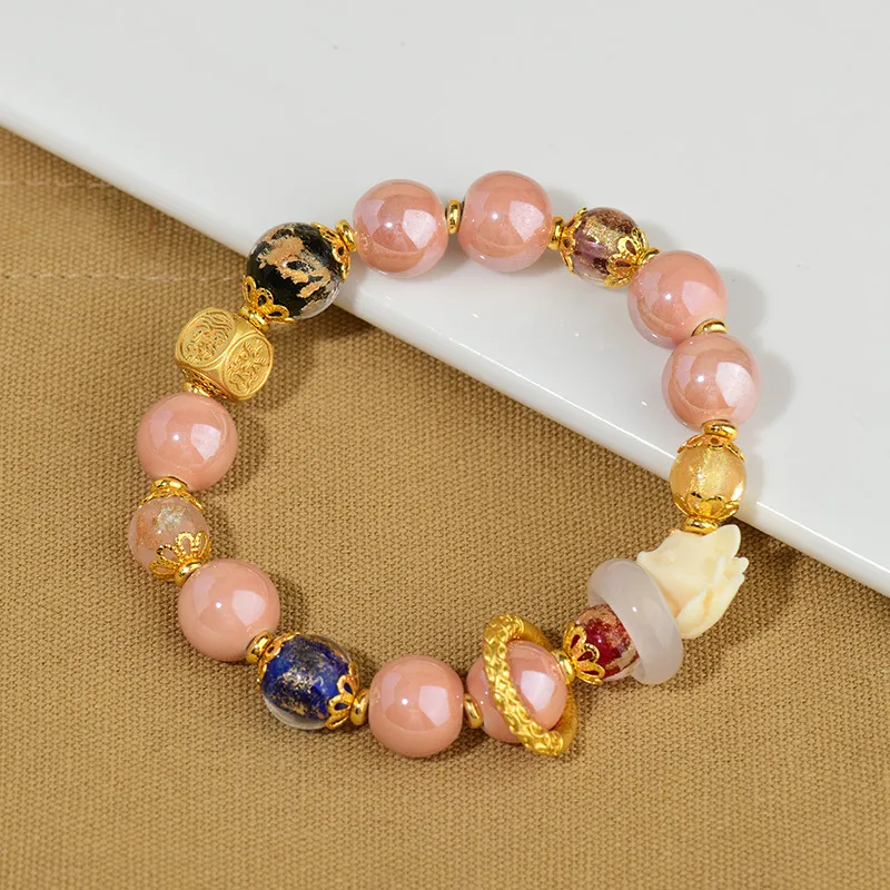 Red All Year Round Colored Glaze Bracelets Unisex-5