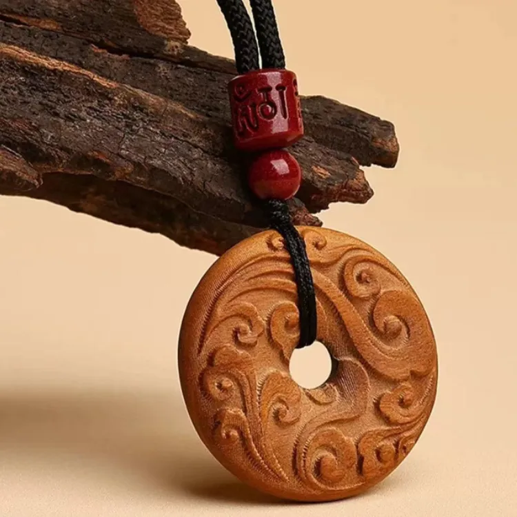 Red All Year Round Peachwood Necklaces Unisex-1