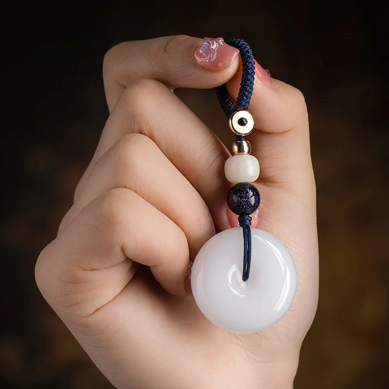 Red All Year Round Golden Silk Jade Pendants Unisex-3