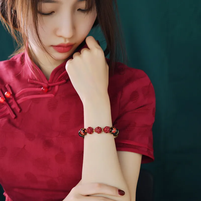 Red All Year Round Colored Glaze Bracelets Men's-2
