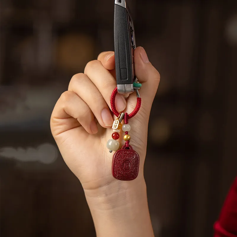 Red All Year Round Cinnabar Keychains Unisex-3