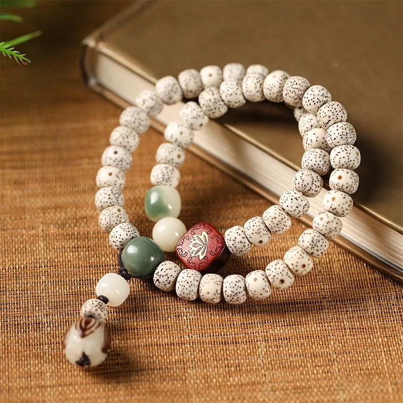 Red All Year Round Star Moon Bodhi Seeds Bracelets Unisex-4
