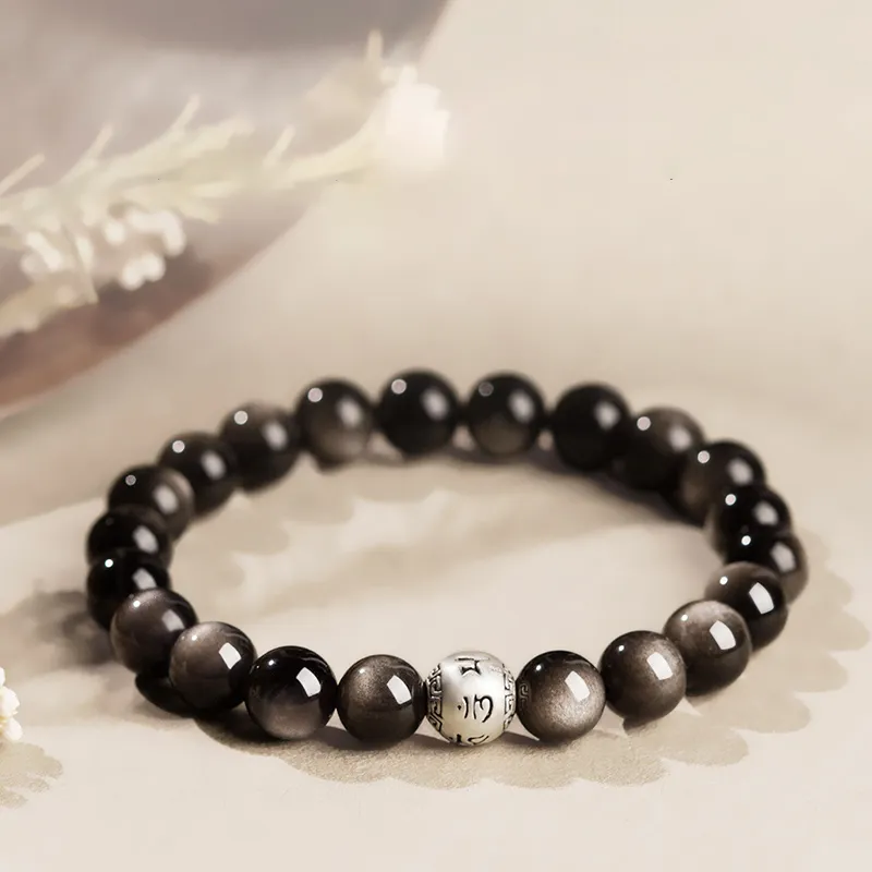 Red All Year Round Obsidian Bracelets Unisex-1