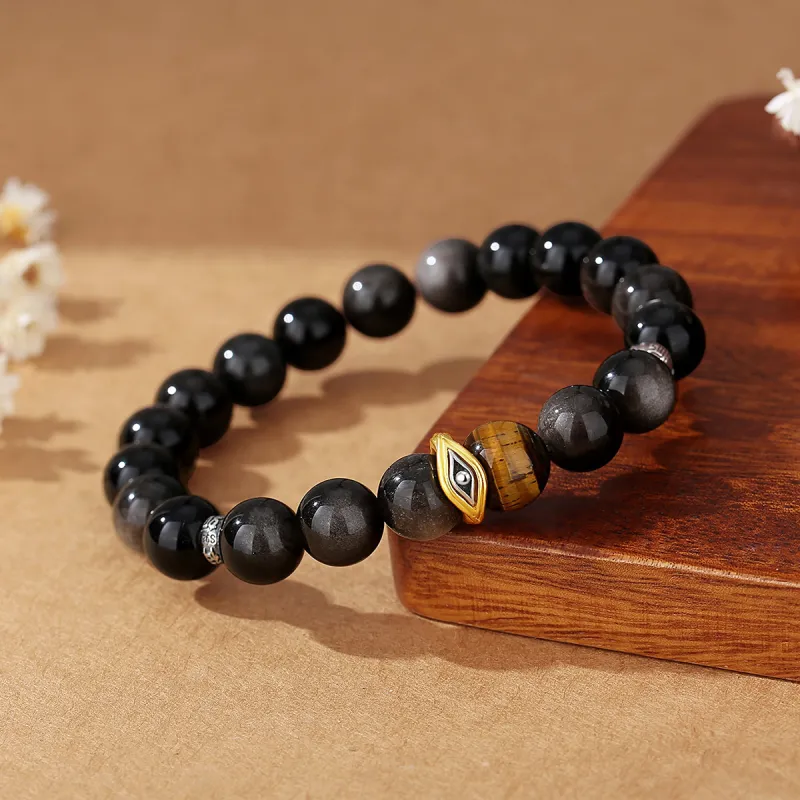 Red All Year Round Obsidian Bracelets Men's-2