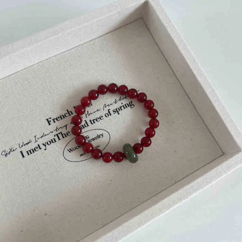Red All Year Round Agate Bracelets Unisex-1