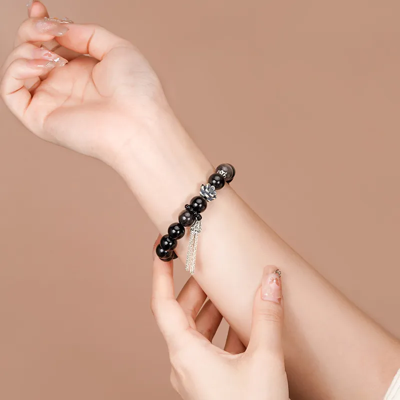 Red All Year Round Obsidian Bracelets Unisex-1