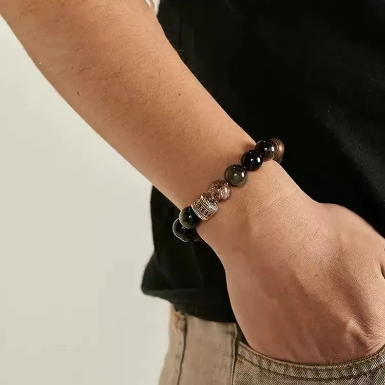 Red All Year Round Obsidian Bracelets Men's-3