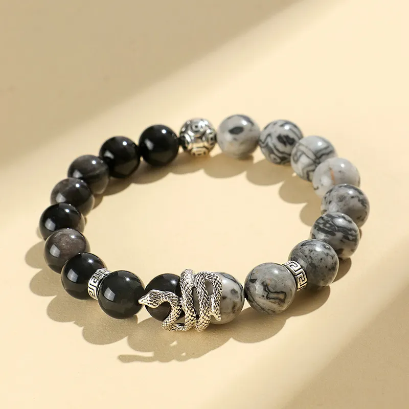 Red All Year Round Map Stone Bracelets Unisex-7