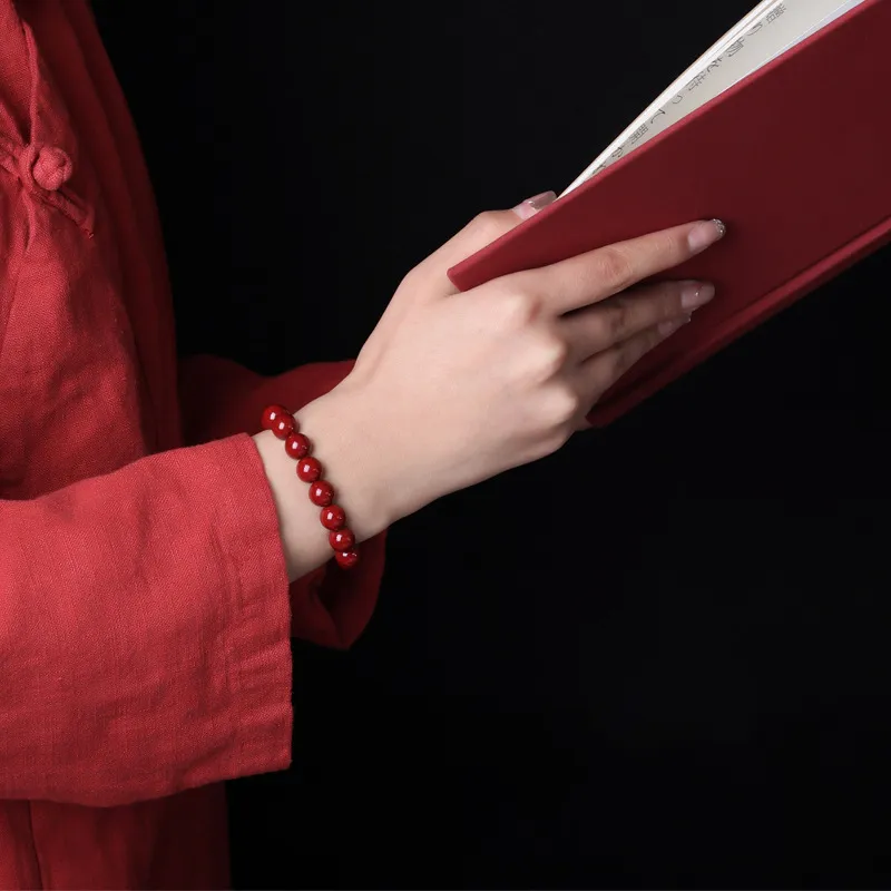 Red All Year Round Reconstructed Cinnabar Bracelets Unisex-1