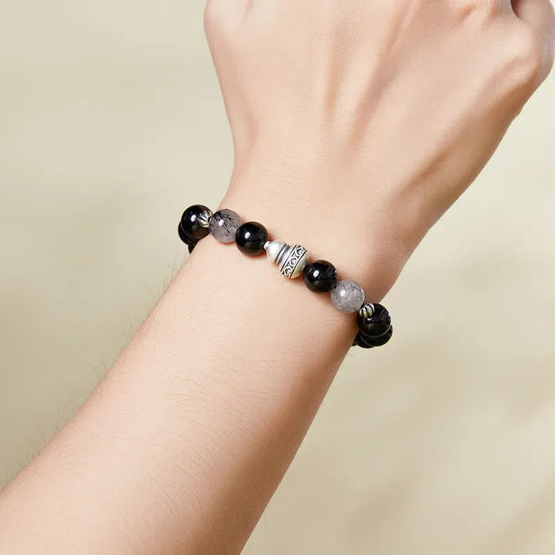 Red All Year Round Obsidian Bracelets Men's-1