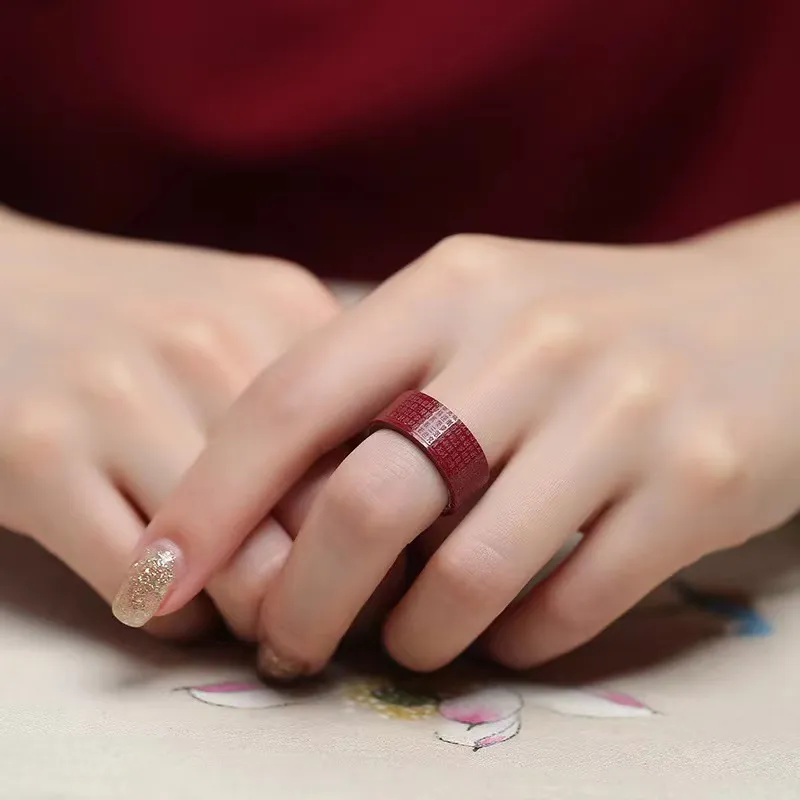 Red All Year Round Cinnabar Rings Unisex-2