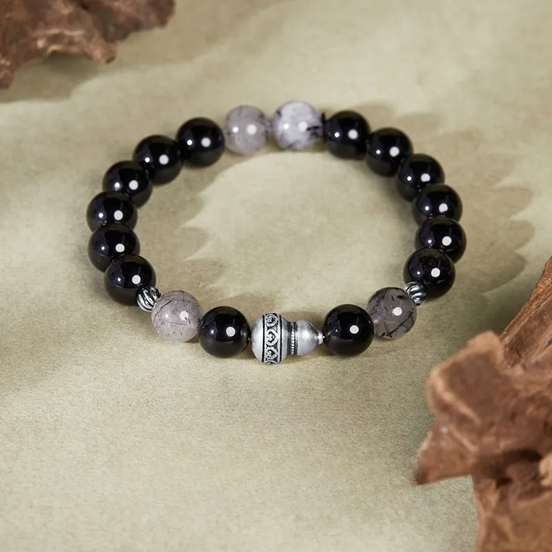 Red All Year Round Obsidian Bracelets Men's-2