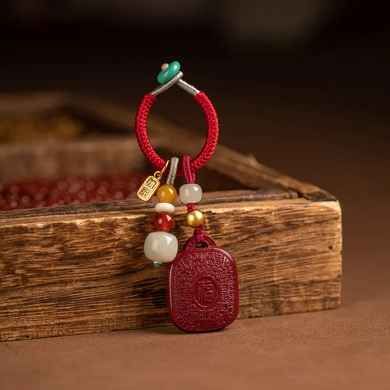 Red All Year Round Cinnabar Keychains Unisex-1
