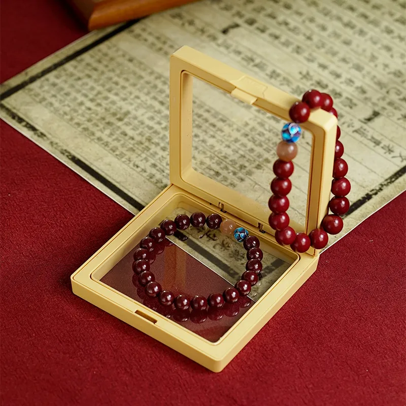 Red All Year Round Cinnabar Textile Beaded Bracelet Unisex-3