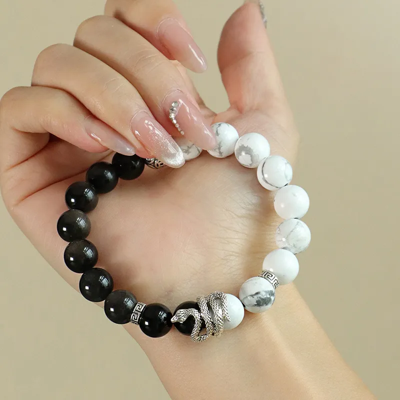Red All Year Round Map Stone Bracelets Unisex-3