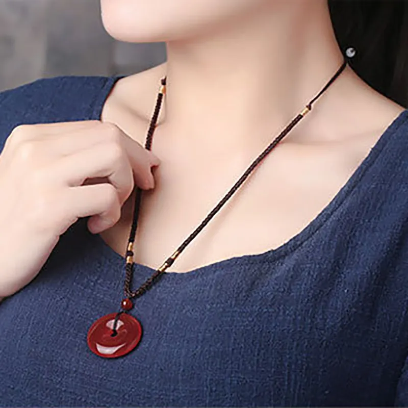 Red All Year Round Agate Necklaces Unisex-3